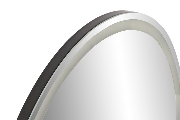 DKD Home Decor Espejo LED Metal 80x80 Táctil Negro