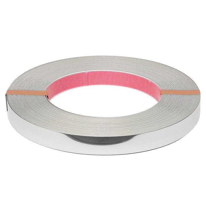 FBS Perfil Adhesivo Alu - Tape 0,5 Negro Mate, Cromo, Plata Mate Acabado Cromo, Grosor 0,5mm, Ancho 20mm, Longitud 25M