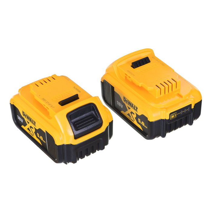 DeWalt Kit de Taladro Percutor DCD796 y Amoladora DCG405 con 2 Baterías de 5.0Ah y Maletín T STAK