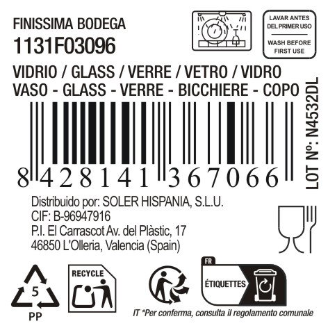 La Mediterranea Vaso Bodega Finissima Bodega 39cl