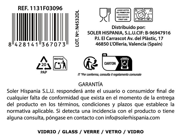 La Mediterranea Vaso Bodega Finissima Bodega 39cl