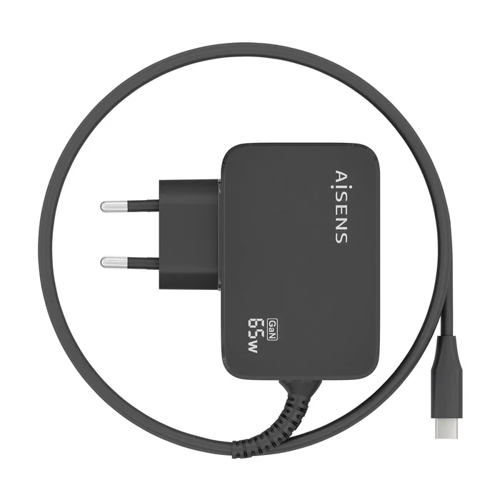 Aisens Cargador GaN 65W PD3.0 con Cable USB-C 1.8m Negro ASCH-1PD65WL033-BK Aisens Cargador GaN 65W PD3.0 con Cable USB-C 1.8m Negro ASCH-1PD65WL033-BK
