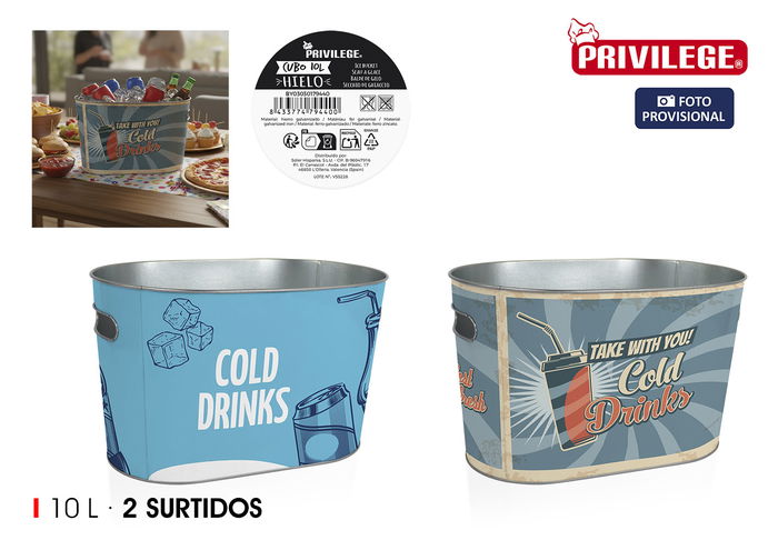 Inde Cubo de Hielo Oval Privilege, 10 Litros, Acero Inoxidable, 32.7 x 19.5 x 20 cm (8 Unidades) Inde Cubo de Hielo Oval Privilege, 10 Litros, Acero Inoxidable, 32.7 x 19.5 x 20 cm (8 Unidades)