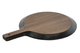 DKD Home Decor Tabla de Cortar Acacia con Pizarra Negra 38x28x1,8 cm