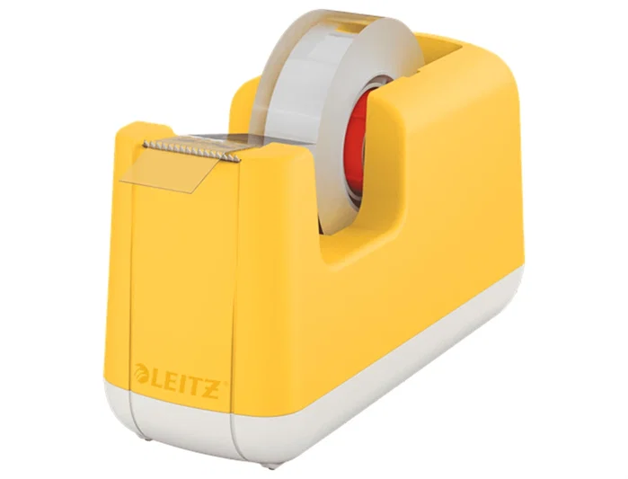 LEITZ Portarrollos Cosy Amarillo con Cinta de 33 m