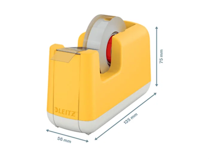 LEITZ Portarrollos Cosy Amarillo con Cinta de 33 m