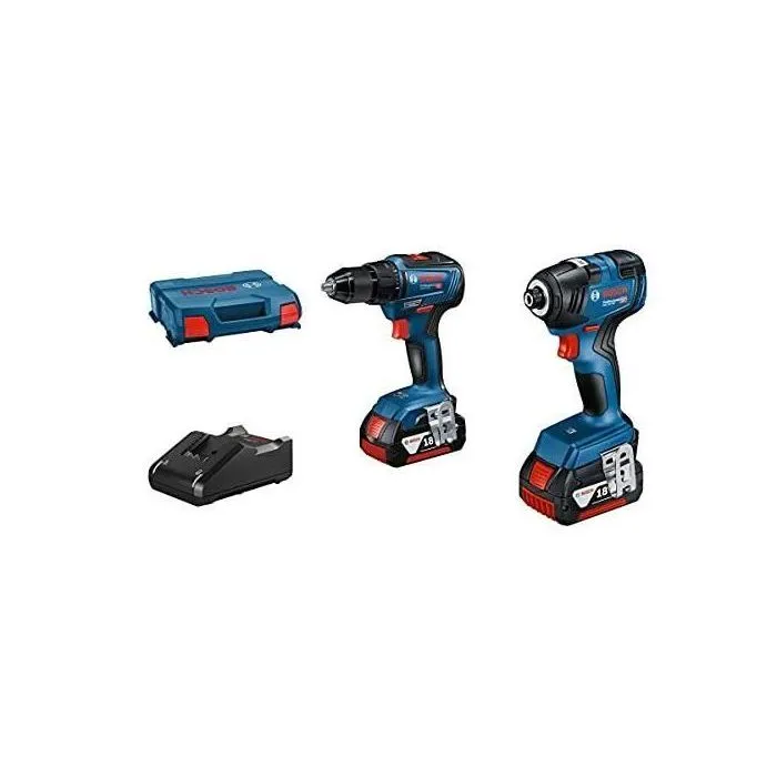 Bosch Professional Kit Combo 2 Herramientas 18V: GDR 18V-200 + GSR 18V-55 + GBA 18V 2x4.0Ah + GAL 18V-40