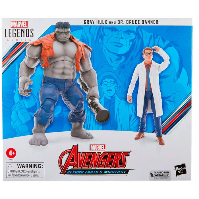 Hasbro Figuras Gray Hulk & Dr. Bruce Banner Beyond Earths Mightiest Los Vengadores Avengers Marvel 15cm Articulada con Accesorios