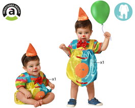 Disfraz Payaso Multicolor Con Pajarita para Bebé Unisex 24 Meses