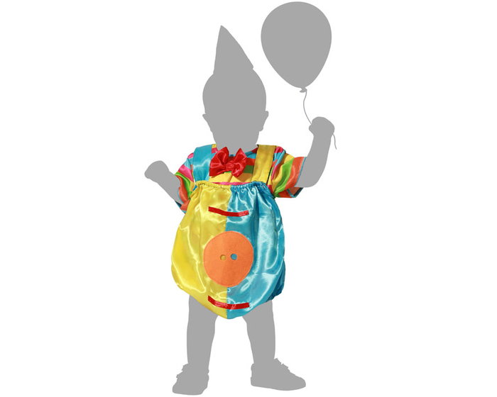 Disfraz Payaso Multicolor Con Pajarita para Bebé Unisex 24 Meses