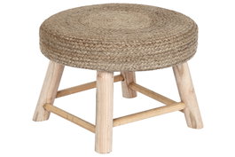DKD Home Decor Reposapiés de Yute y Eucalipto Natural Marrón