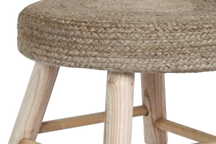 DKD Home Decor Reposapiés de Yute y Eucalipto Natural Marrón