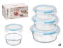 VIVALTO Set de 3 fiambreras herméticas redondas de vidrio