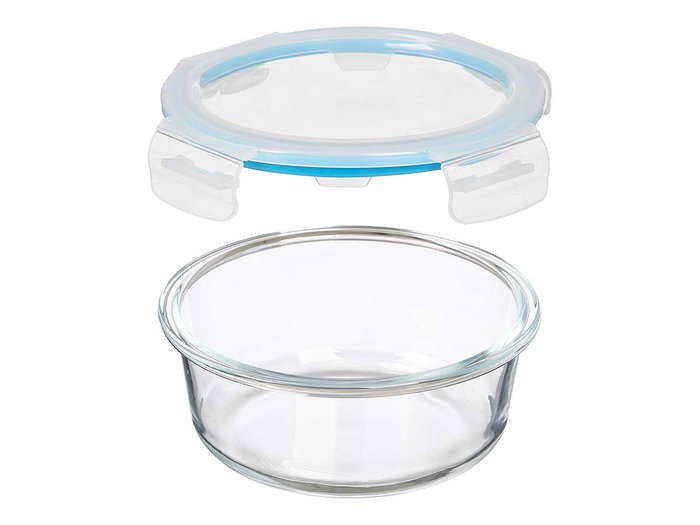 VIVALTO Set de 3 fiambreras herméticas redondas de vidrio