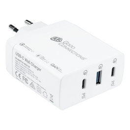 GoodConnections PCA-W001W Cargador USB 100W 3 Puertos QC4+ 2xUSB-C/1xUSB-A con Protección de Energía, Blanco