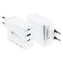 GoodConnections PCA-W001W Cargador USB 100W 3 Puertos QC4+ 2xUSB-C/1xUSB-A con Protección de Energía, Blanco
