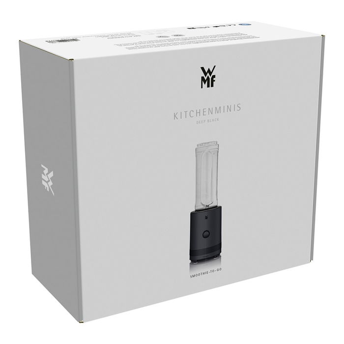 WMF KITCHENminis 0416500071 Licuadora de vaso, 0.6 L, 300 W, Negro, Smoothie-to-go deep black