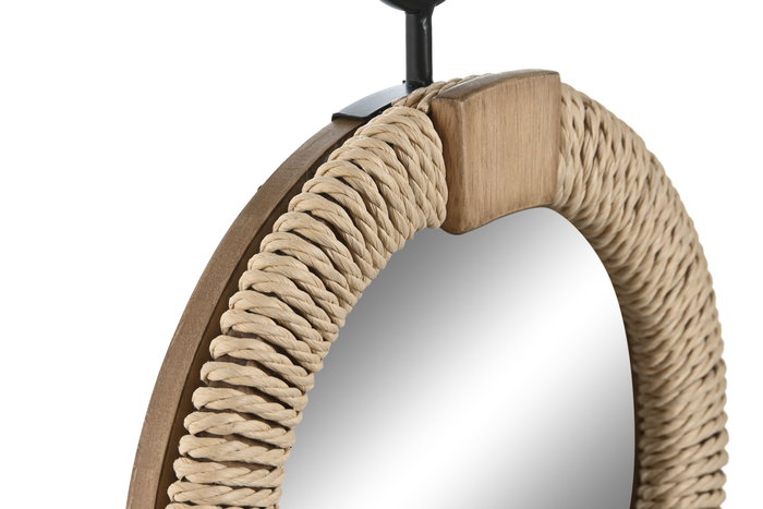 DKD Home Decor Espejo de Madera y Cuerda Natural 25x3,5x33 cm DKD Home Decor Espejo de Madera y Cuerda Natural 25x3,5x33 cm