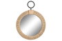 DKD Home Decor Espejo de Madera y Cuerda Natural 25x3,5x33 cm