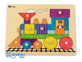 Andreutoys Puzle de madera tren 10 piezas