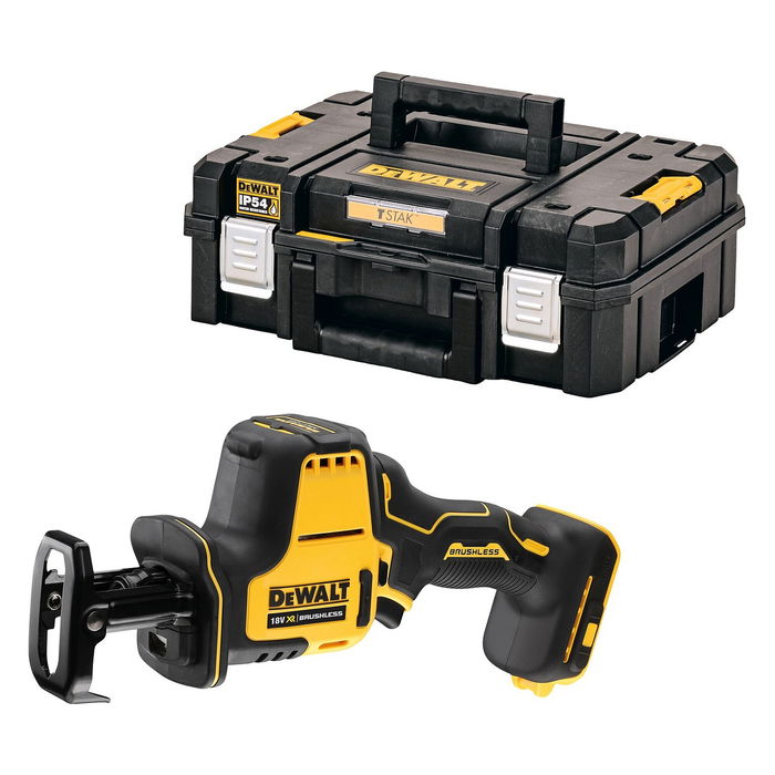 DeWALT Sierra de sable compacta 18V DCS369NT-XJ, Motor sin escobillas, Negro, Amarillo, Profundidad de corte 9 cm