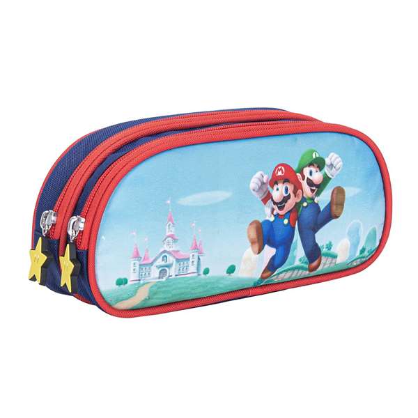 Toybags Estuche Triple Super Mario, Interior Forrado Personalizado, 37 x 27 x 17 cm, Material Textil