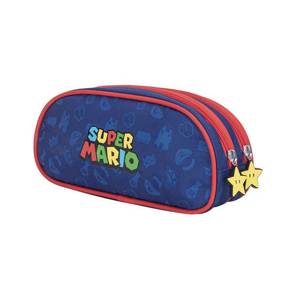 Toybags Estuche Triple Super Mario, Interior Forrado Personalizado, 37 x 27 x 17 cm, Material Textil