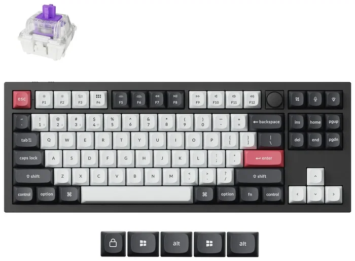 Keychron Q3H-M1 Teclado Mecánico 80% TKL Magnético Carbon Black Gaming Inalámbrico RGB Keychron Q3H-M1 Teclado Mecánico 80% TKL Magnético Carbon Black Gaming Inalámbrico RGB