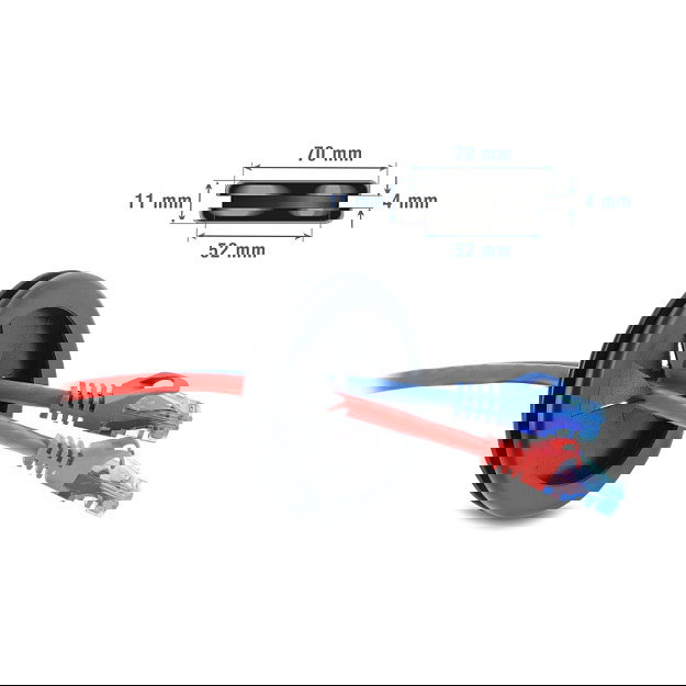 DeLOCK 67333 Pasacables de Goma Redondo, Ø 60 mm Negro, de Plástico, 1 Pieza