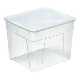 Mondex Caja de Almacenaje Space Box 4 H 34,5 Litros Transparente, 42x35x33 cm, Apilable, Material PP 100% No Tóxico