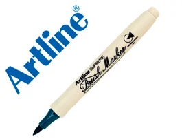 Artline Rotulador Supreme Brush EPFS, Punta Pincel Base Agua, Trazo Fino Medio, Tinta Pigmento, Verde Oscuro