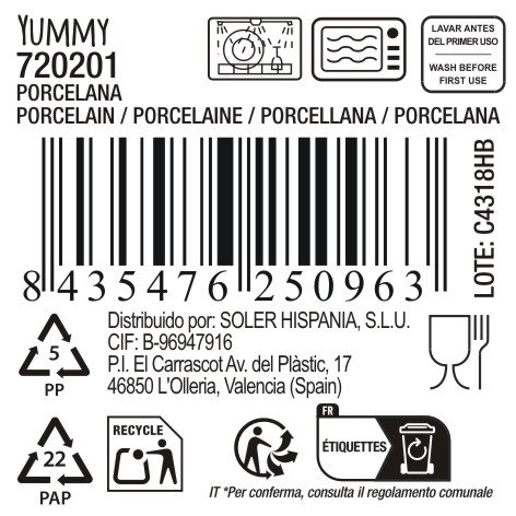 La Mediterranea Bol Blanco "Yummy" 13 x 8.3 x 5.7 cm - Modelo Md (24 Unidades)