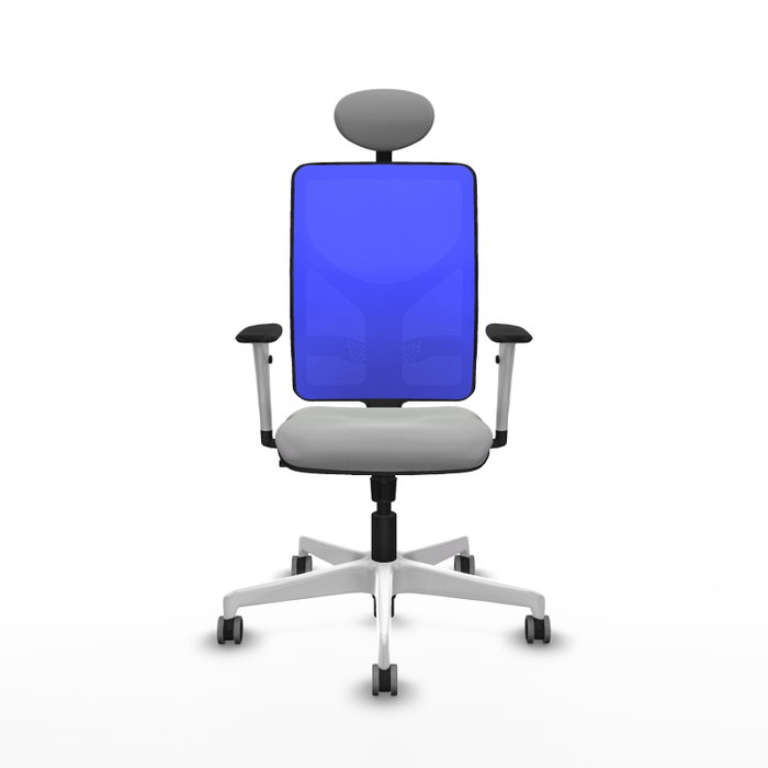 PIQUERAS Y CRESPO Silla de oficina Motilla con mecanismo Sincro, Gris claro y Azul