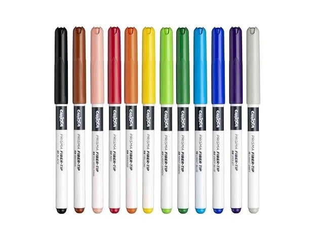 Carioca Plus Prima Rotuladores de punta de fibra, 12 colores surtidos Carioca Plus Prima Rotuladores de punta de fibra, 12 colores surtidos