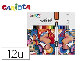Carioca Rotulador Plus Prisma Fiber-Tip Punta de Fibra Caja 12 Unidades Colores Surtidos