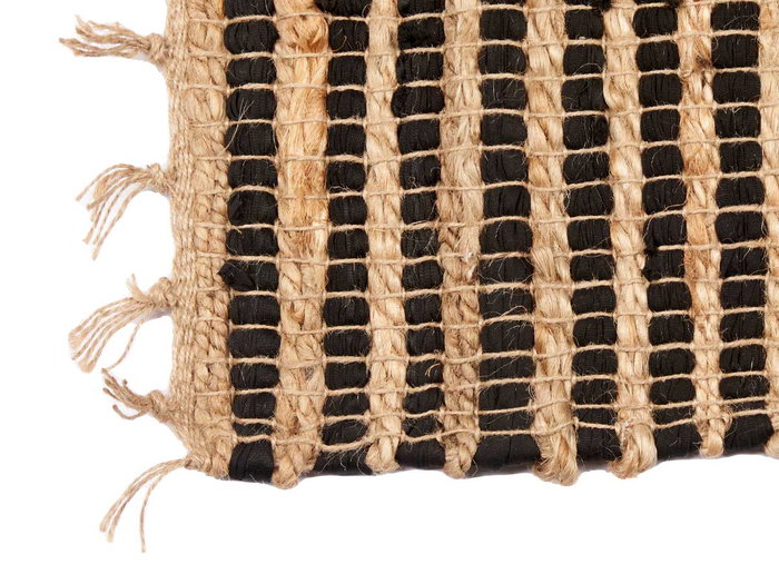 Giftdecor Alfombra Natural Negro Doble Rayas 60 x 90 cm (Set de 12)