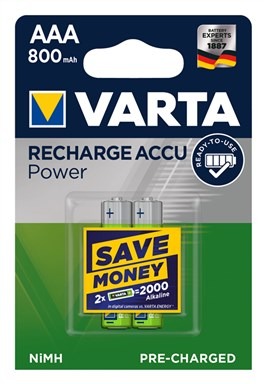 Varta Pilas Recargables AAA Ready2Use 800 mAh (Pack de 2) Varta Pilas Recargables AAA Ready2Use 800 mAh (Pack de 2)