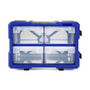 Workpro Organizador Apilable de 4 Cajones con Estructura Entrelazada, Cajones Transparentes de Polipropileno Azul, 29.5 x 19.5 x 16 cm, para Almacenamiento