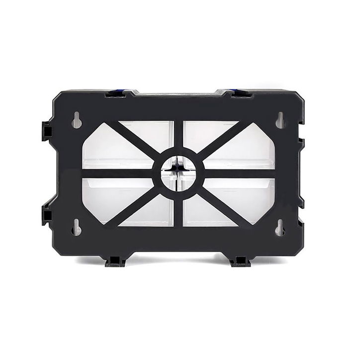 Workpro Organizador Apilable de 4 Cajones con Estructura Entrelazada, Cajones Transparentes de Polipropileno Azul, 29.5 x 19.5 x 16 cm, para Almacenamiento