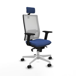 PIQUERAS Y CRESPO Silla de oficina Horna con mecanismo Sincro Azul marino y Blanco