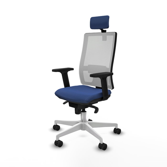 PIQUERAS Y CRESPO Silla de oficina Horna con mecanismo Sincro Azul marino y Blanco PIQUERAS Y CRESPO Silla de oficina Horna con mecanismo Sincro Azul marino y Blanco