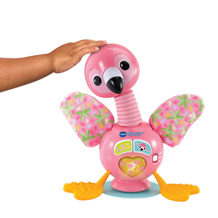 V-Tech Flamenco Risueño Trona Y Sueño Juguete Interactivo para Bebé +6 Meses con Sonidos, Luces y Ventosa, 80-587122
