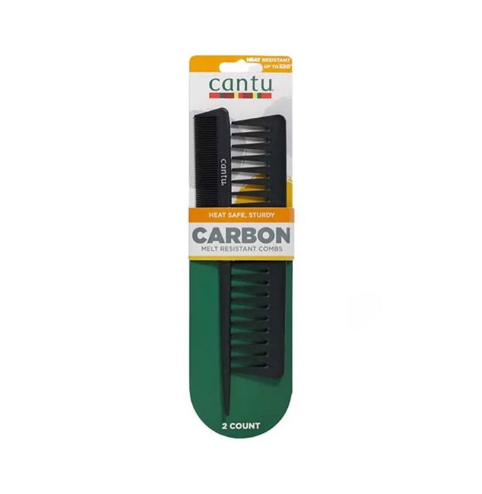 Cantu Set Duo de 2 Peines de Fibra de Carbono Resistentes al Calor