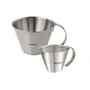 ZENKER Juego de 2 vasos medidores graduados de acero inoxidable 250 ml y 1 litro