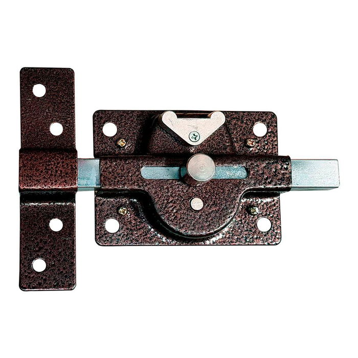 Micel Crr02 Cerrojo de Seguridad Sobreponer con 5 Llaves, Placa 106x65 mm, Acero Pintado Marrón