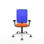 PIQUERAS Y CRESPO Silla de oficina Motilla con mecanismo Sincro, Naranja y Azul