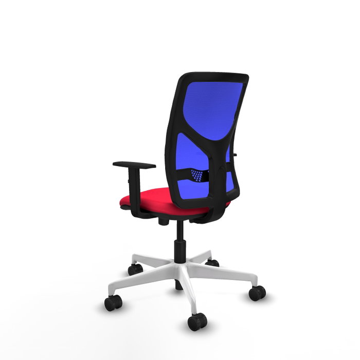 PIQUERAS Y CRESPO Silla de oficina Motilla con mecanismo Sincro/Traslack, asiento Rojo y malla Azul PIQUERAS Y CRESPO Silla de oficina Motilla con mecanismo Sincro/Traslack, asiento Rojo y malla Azul