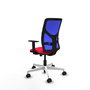 PIQUERAS Y CRESPO Silla de oficina Motilla con mecanismo Sincro/Traslack, asiento Rojo y malla Azul