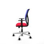PIQUERAS Y CRESPO Silla de oficina Motilla con mecanismo Sincro/Traslack, asiento Rojo y malla Azul