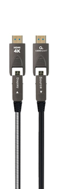 GEMBIRD Cable HDMI AOC Type-A/Type-D Negro 20M HDMI 2.0 4K UHD 60Hz Premium Alta Velocidad Blindado Fibra Óptica Ethernet